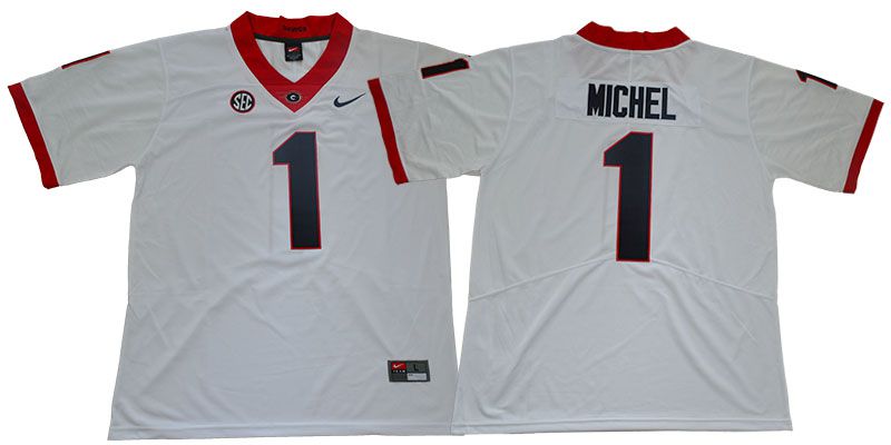 Men Georgia Bulldogs #1 Michel White Limited Stitched NCAA Jersey->ncaa teams->NCAA Jersey